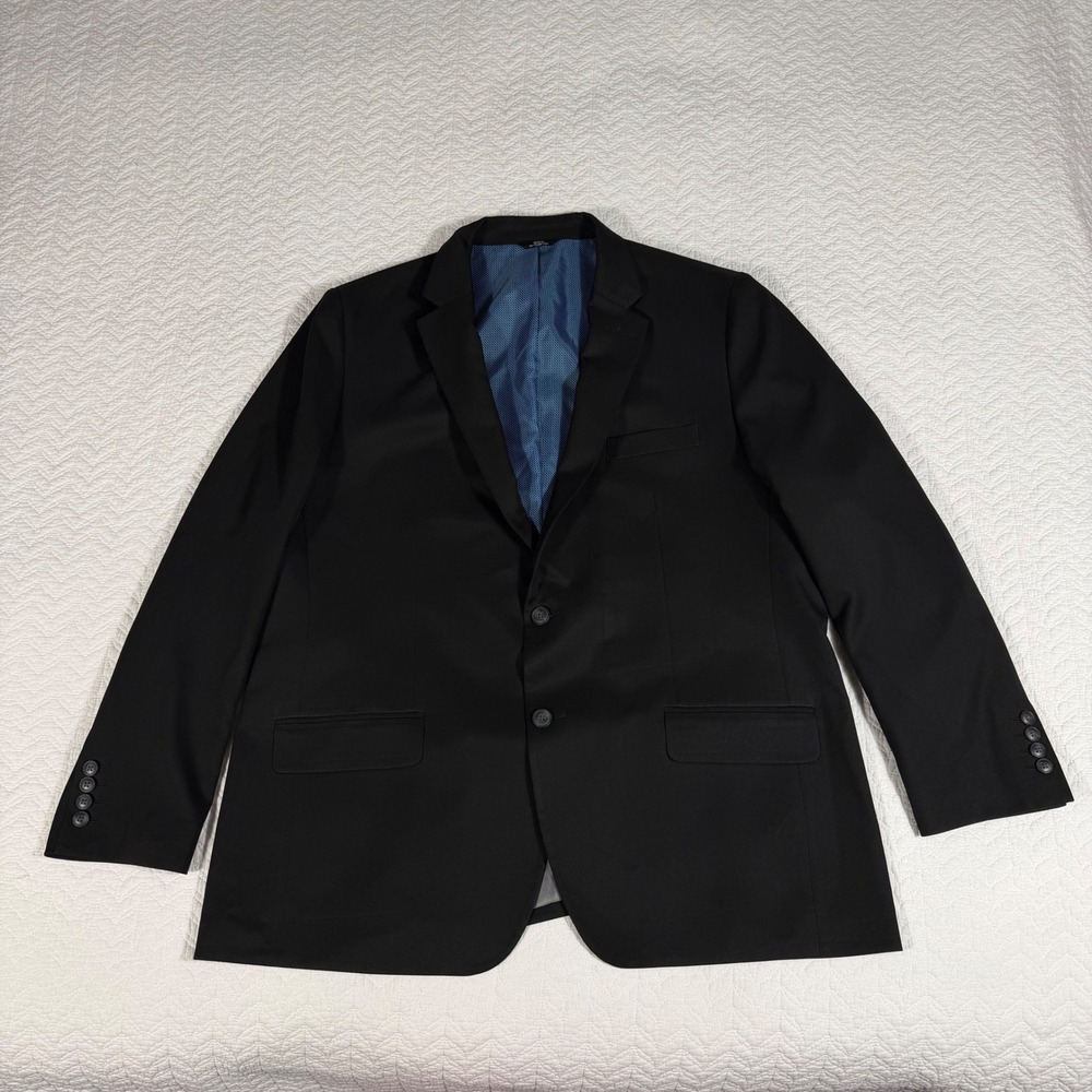 Haggar The Active Series Blazer Mens 48R Black Tailored Fit Sport Coat EUC
